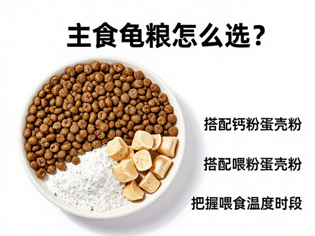 主食龟粮怎么选?搭配钙粉蛋壳粉,把握喂食温度时段