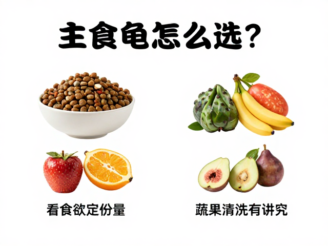 主食龟粮怎么选?看食欲定份量,蔬果清洗有讲究