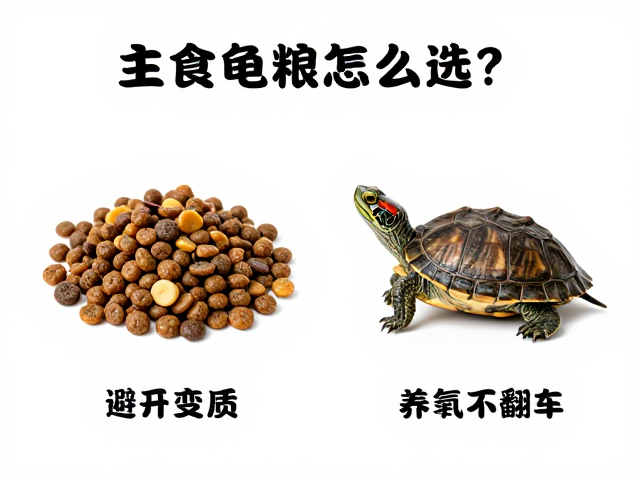 主食龟粮怎么选？避开变质，依气温调频次，养龟不翻车