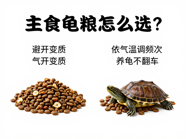 主食龟粮怎么选?避开变质,依气温调频次,养龟不翻车
