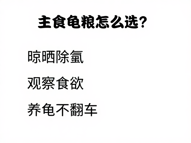 主食龟粮怎么选？晾晒除氯，观察食欲，养龟不翻车