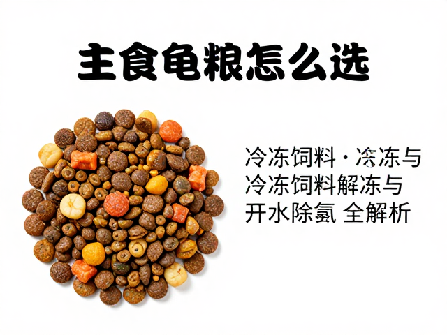 养龟避坑指南，主食龟粮怎么选？冷冻饲料解冻与自来水除氯全解析