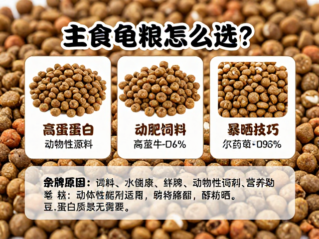 主食龟粮怎么选?高蛋白动物性饲料搭配喂食后暴晒技巧