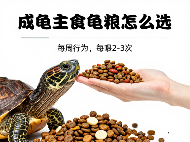 成龟主食龟粮怎么选?每周喂2-3次,重点观察进食行为防拒食