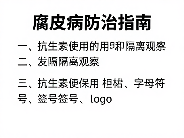 腐皮病防治指南,抗生素使用与隔离观察关键要点