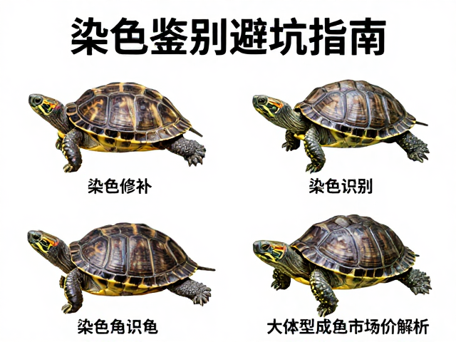 龟苗鉴别避坑指南，染色修补识别与大体型成龟市场价解析