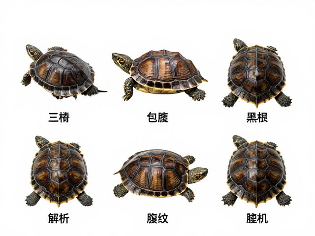 龟苗鉴别技巧,背甲三棱脊色泽与腹甲裂纹细节全解析