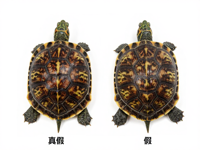 龟苗真假鉴别,人工染色、腹甲花纹与拼接方式全解析
