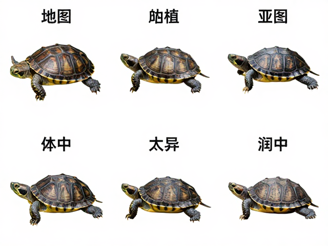 地图龟亚种鉴别，幼苗特征与地域体型差异全解析