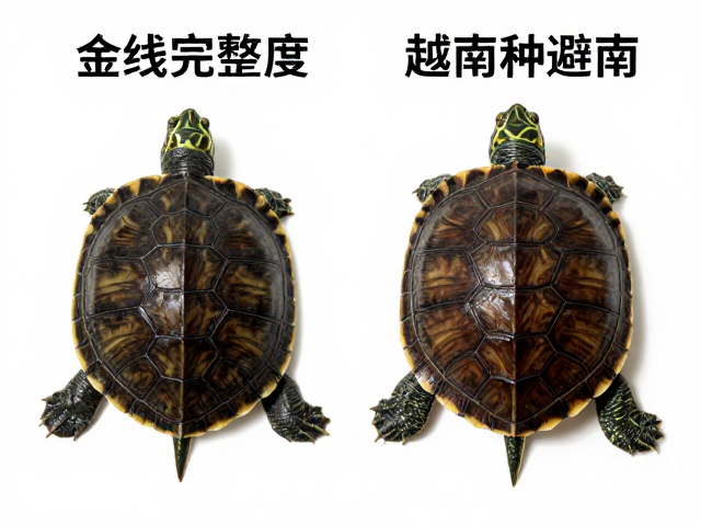 金钱龟幼苗鉴别,金线完整度影响价格,对比越南种避坑指南