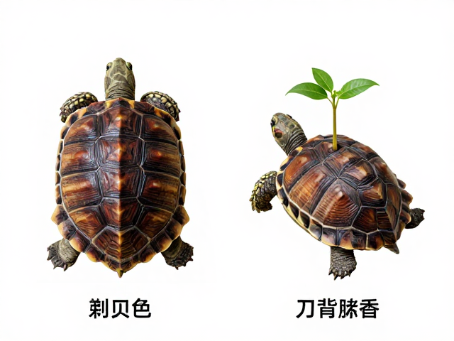 背甲三棱脊色泽鉴别,剃刀龟与刀背麝香幼苗差异全解析