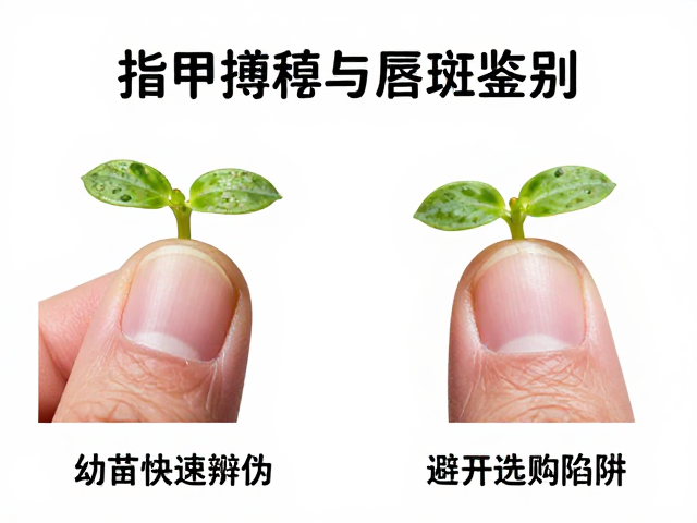 指甲磨损与唇斑鉴别,幼苗快速辨伪技巧,避开选购陷阱