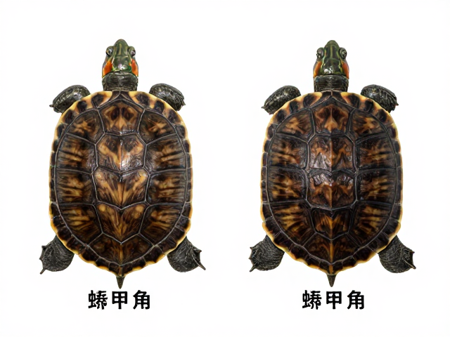 龟苗鉴别技巧，蜕甲期特征识别与不同产地背甲色泽对比指南