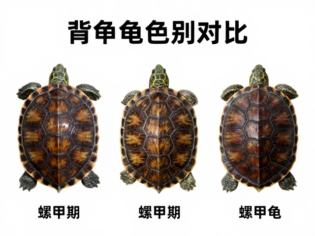 龟苗鉴别技巧,蜕甲期特征识别与不同产地背甲色泽对比指南