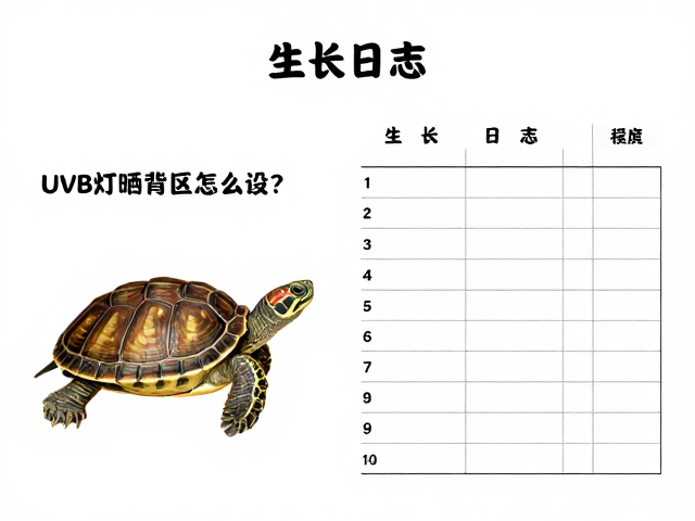 乌龟饲养误区,UVB灯晒背区怎么设?附生长日志模板