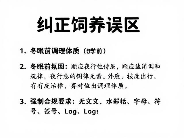 纠正饲养误区，冬眠前调理体质，应对夜行性活动规律