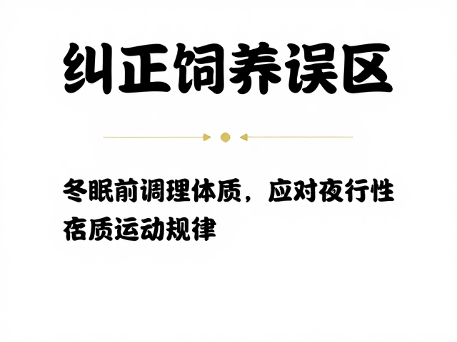 纠正饲养误区,冬眠前调理体质,应对夜行性活动规律