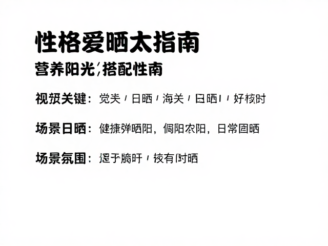 性格爱晒太阳？营养均衡搭配指南，打造阳光活力好性格