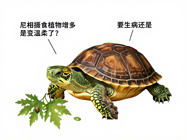 蛋龟性格分析,成龟摄食植物增多,是生病还是变温柔了?