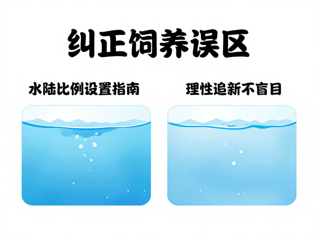 纠正饲养误区,水陆比例设置指南,理性追新不盲目