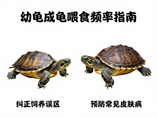 幼龟成龟喂食频率指南,纠正饲养误区,预防常见皮肤病