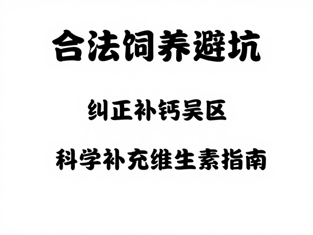 合法饲养避坑,纠正补钙误区,科学补充维生素指南