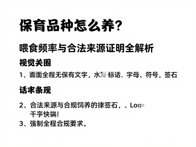 保育品种怎么养?喂食频率与合法来源证明全解析