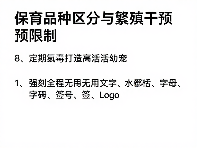 保育品种区分与繁殖干预限制,定期消毒打造高活幼宠