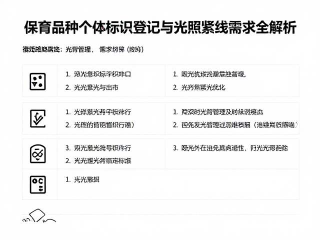 保育品种个体标识登记与光照紫外线需求全解析