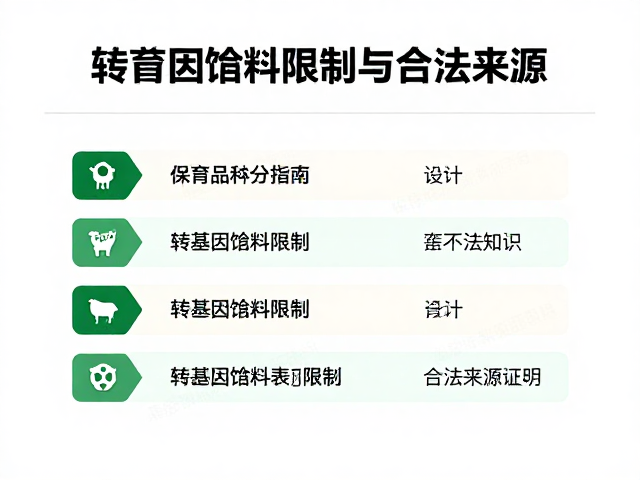 保育品种区分指南，转基因饲料限制与合法来源证明