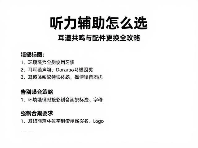 听力辅助怎么选？耳道共鸣与配件更换全攻略，告别噪音困扰