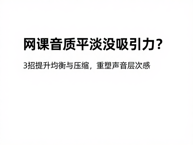 网课音质平淡没吸引力？3招提升在线教育用户听课体验
