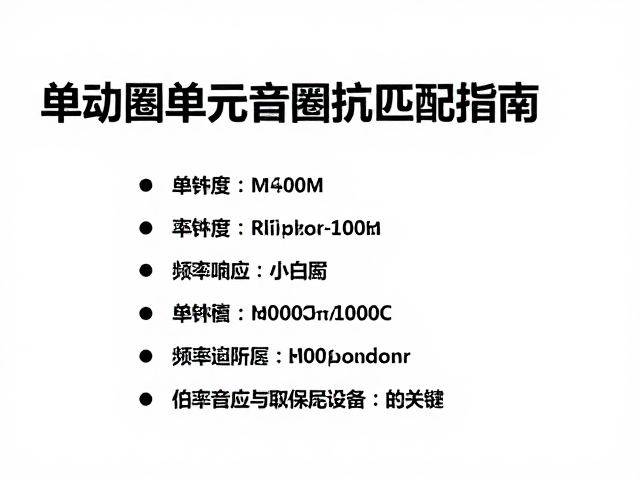 单动圈单元音圈阻抗匹配指南，提升音质与保护设备的关键