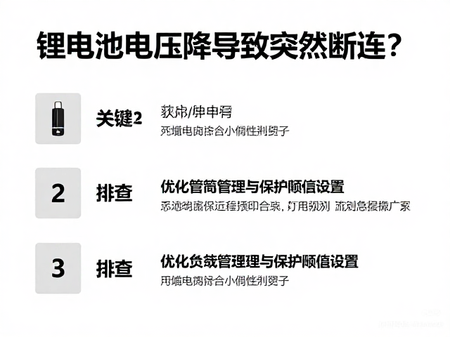 锂电池电压降导致突然断连?3大排查与解决方案