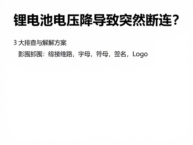 锂电池电压降导致突然断连?3大排查与解决方案