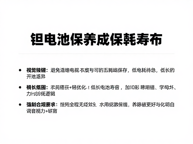 锂电池保养，避免极端温度与低功耗待机，延长电池寿命
