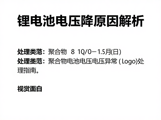 锂电池电压降原因解析，聚合物电池电压异常处理指南