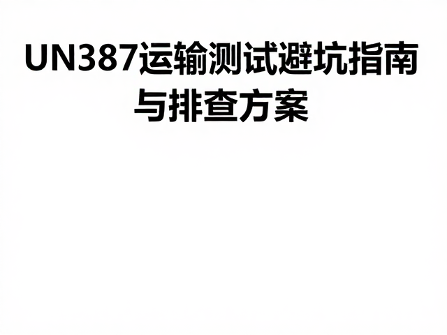 锂电池突然断连？UN387运输测试避坑指南与排查方案