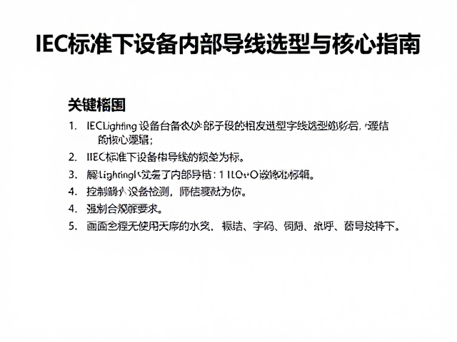 IEC标准下Lightning设备内部导线选型与检测指南
