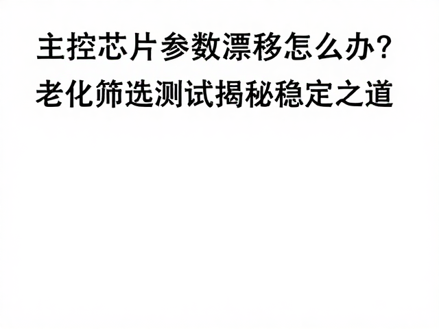 主控芯片参数漂移怎么办？老化筛选测试揭秘稳定之道