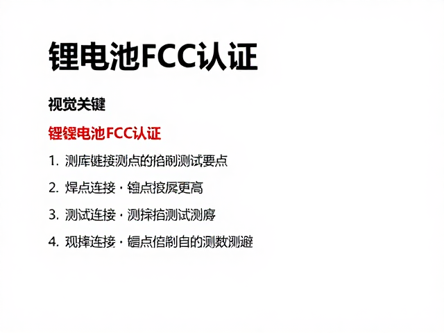 锂电池FCC认证,焊点连接测试要点与合规指南