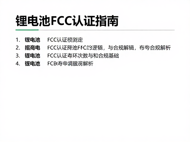 锂电池FCC认证指南，提升循环寿命次数的关键与合规解析