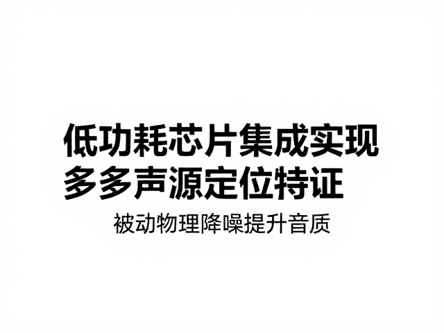 低功耗芯片集成实现多声源定位,被动物理降噪提升音质