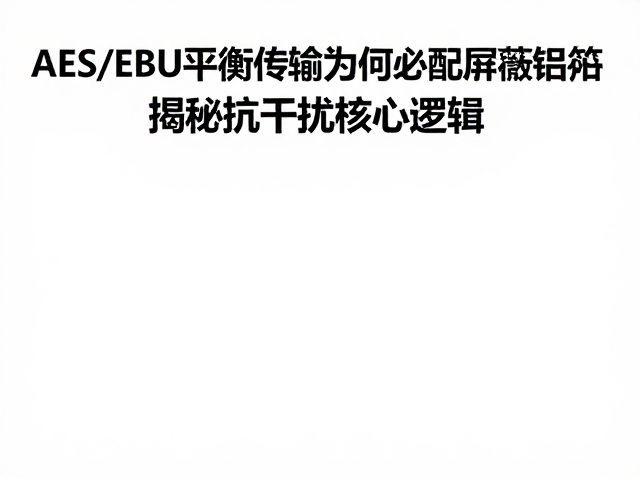 AES/EBU平衡传输为何必配屏蔽铝箔？揭秘抗干扰核心逻辑