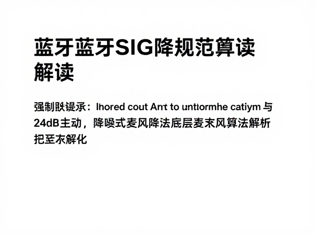 蓝牙SIG降噪规范解读，24dB主动降噪与反馈式麦克风算法解析