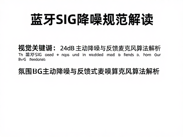蓝牙SIG降噪规范解读，24dB主动降噪与反馈式麦克风算法解析