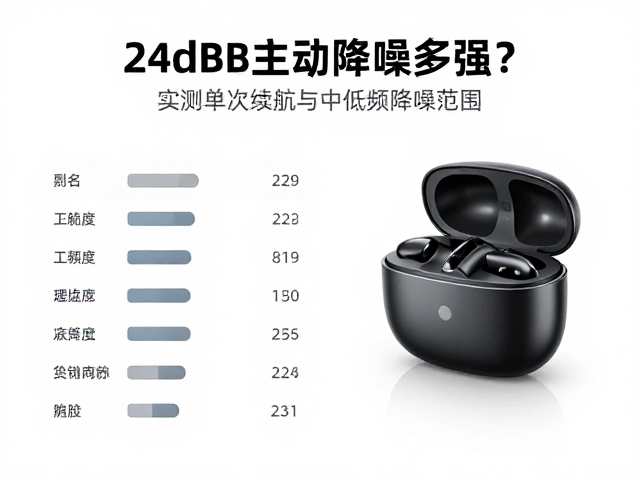 24dB主动降噪多强？实测单次续航与中低频降噪范围，数据揭秘