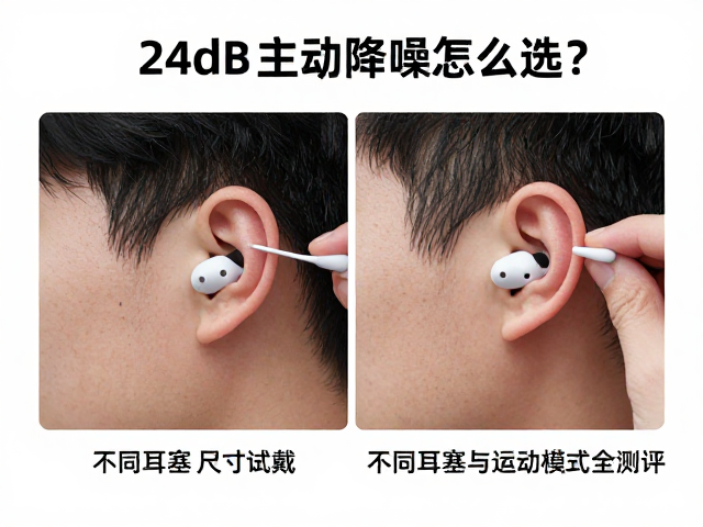24dB主动降噪怎么选？不同耳塞尺寸试戴与运动模式全测评