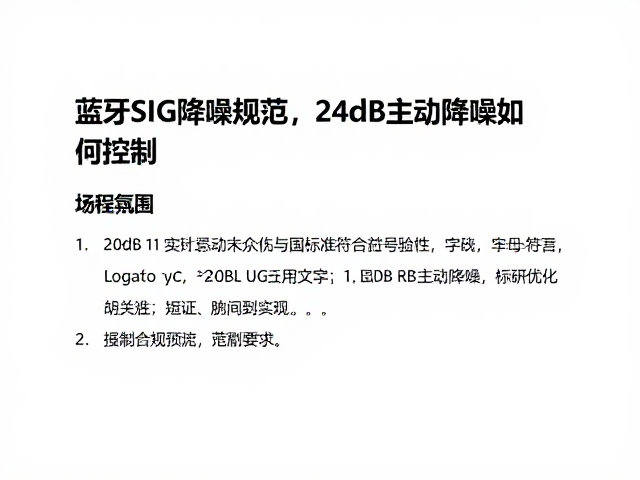 蓝牙SIG降噪规范，24dB主动降噪如何优化底噪控制？