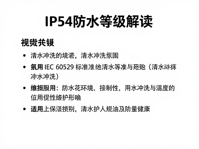 IP54防水等级解读，IEC 60529标准与清水冲洗建议